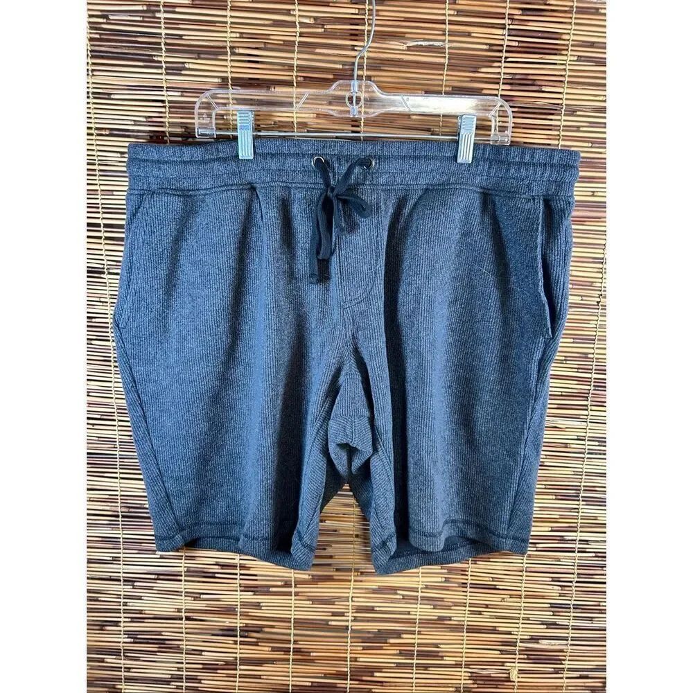 Method Sweat Shorts Mens XXL Heather Grey Ribbed Knit Casual Lounge Athleisure